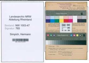 Entnazifizierung Hermann Simpich , geb. 19.10.1908 (Bueroleiter)