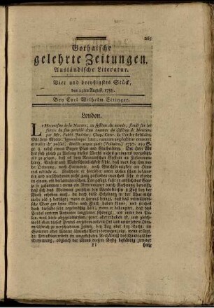 Vier und dreyßigstes Stück, den 23ten August, 1788.