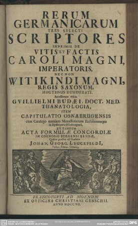 Rerum Germanicarum Tres Selecti Scriptores