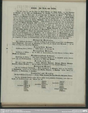 VIII. Zur Karte von Italien