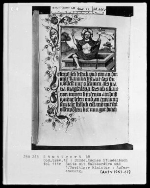 Deutsches Gebetbuch (Waldburg-Gebetbuch) — Auferstehung, Folio 111verso