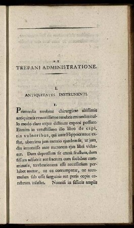 I. Antiquitates Instrumenti.
