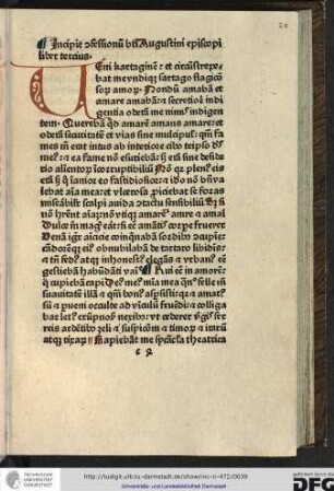 Incipit confessionum beati Augustini episcopi liber tertius.