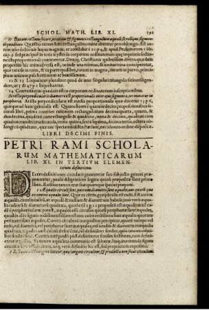 Petri rami scholarum mathematicarum. Lib XI.
