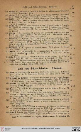 Gold- und Silber-Arbeiten. Elfenbein (Nr. 616 - 670)
