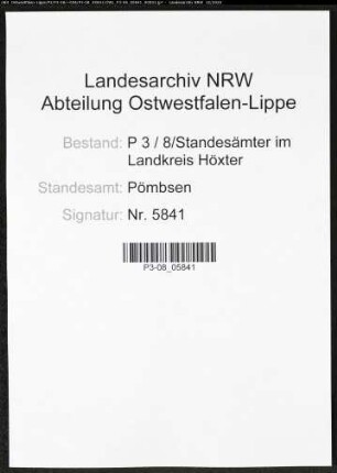 Sterberegister Standesamt Pömbsen