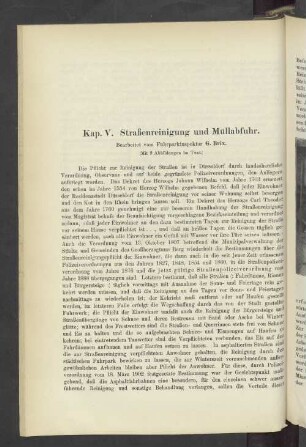 Kap. V. Straßenreinigung und Müllabfuhr
