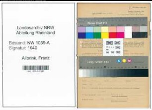 Entnazifizierung Franz Allbrink , geb. 25.08.1903 (Chemiefachwerker)