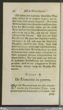 Caput II. De Elementis in genere