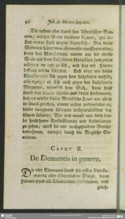 Caput II. De Elementis in genere
