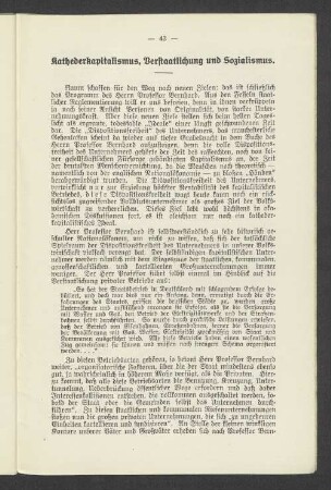 Kathederkapitalimus, Verstaatlichung und Sozialismus