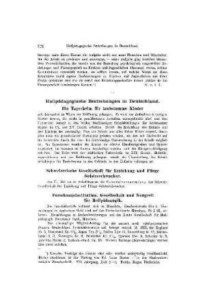 Heilpädagogische Bestrebungen in Deutschland : in Deutschland