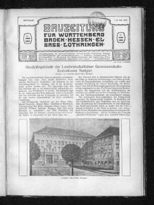 Geschäftsgebäude der Landwirtschaftlichen Genossenschafts-Zentralkasse Stuttgart