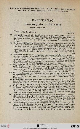 Teppiche, Textilien (Nr. 339-366)