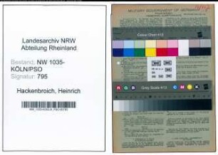 Entnazifizierung Heinrich Hackenbroich , geb. 15.10.1898 (Bergarbeiter)
