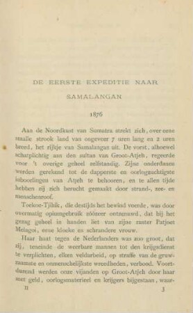 De eerste expeditie naar Samalangan. 1876