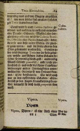 Vipera, Vipern. - Zinziber, Ingber.
