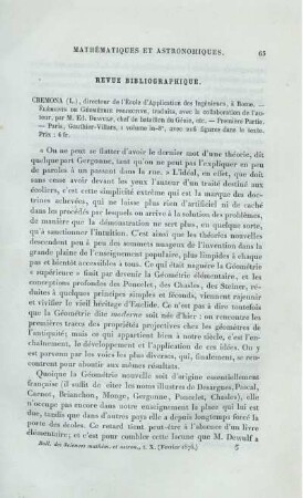 Revue Bibliographique