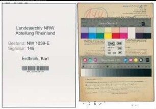 Entnazifizierung Karl Erdbrink , geb. 29.12.1910 (Schlosser)