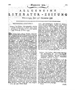 [Nicols, J.]: Biographische und litterarische Anekdoten von den berühmtesten grosbritannischen Gelehrten des 18. Jahrh. Bd. 1. Aus dem Englischen ausgearbeitet u. mit Zusätzen vermehrt v. J. P. Bamberger. Berlin: Unger 1786