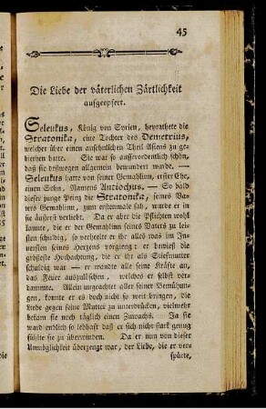 Die Liebe der väterlichen Zärtlichkeit aufgeopfert.