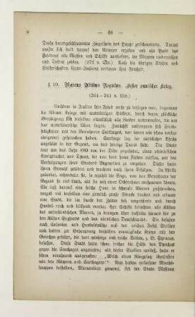 § 10. Marcus Atilius Regulus. Erster punischer Krieg (264-241 v. Chr.)