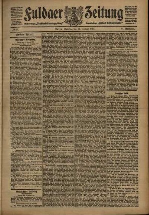 Erste Ausgabe vom Samstag, den 22. Januar 1910.