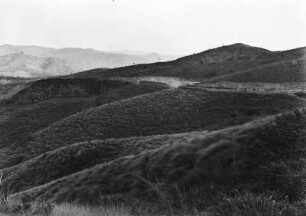 Hügellandschaft : Blick in eine hügelige Landschaft.