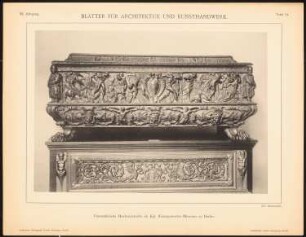 Florentinische Hochzeitstruhe im Kunstgewerbemuseum, Berlin: Ansicht (aus: Blätter für Architektur und Kunsthandwerk, 3. Jg., 1890, Tafel 34)