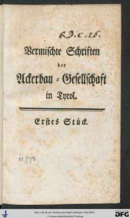 Titelblatt der Reihe.