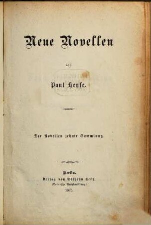 Novellen : Auswahl fürs Haus, 10