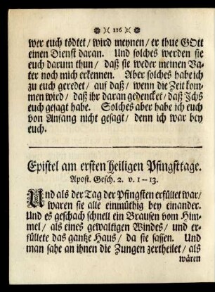 Epistel am ersten heiligen Pfingsttage.