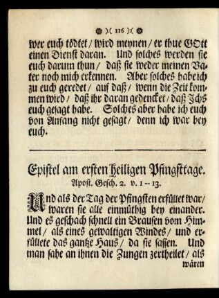 Epistel am ersten heiligen Pfingsttage.
