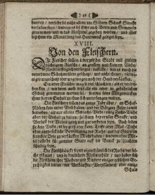 XVIII. Von den Fleischern