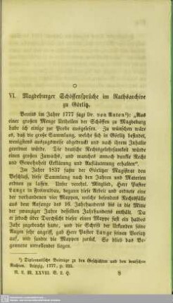 Magdeburger Schöffensprüche im Rathsarchive zu Görlitz
