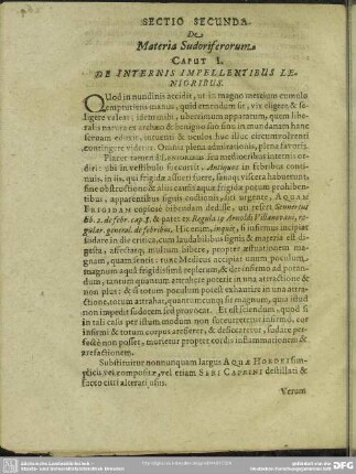 Sectio Secunda. De Materia Sudoriferorum