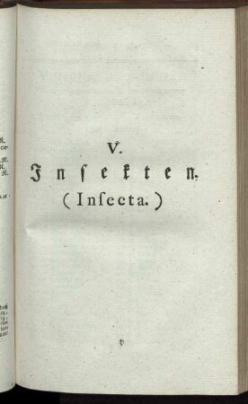 V. Insekten. (Insecta.)