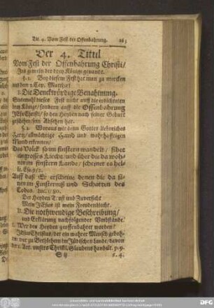 Der 4. Titul Vom Fest der Offenbahrung Christi/ Ins gemein der drey Könige genandt.