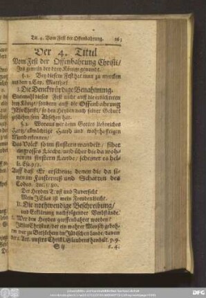 Der 4. Titul Vom Fest der Offenbahrung Christi/ Ins gemein der drey Könige genandt.