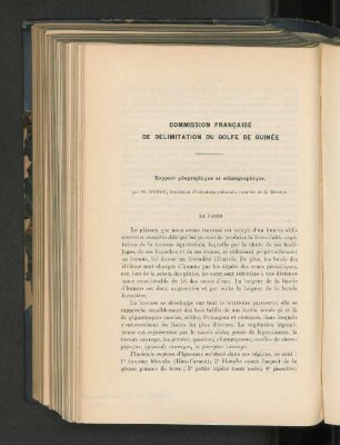 Commission française de délimitation du golfe due Guinée. - Rapport géographique et ethnographie par le lieutenant Duboc (avec cartes).