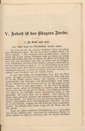 V. Arbeit ist des Bürgers Zierde