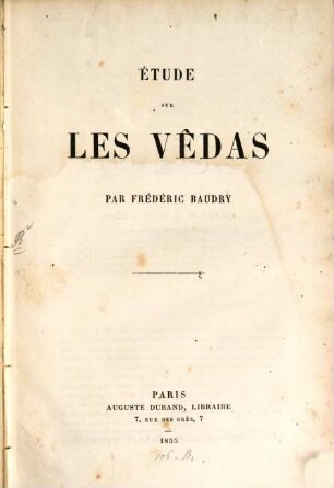 Étude sur les Vêdas