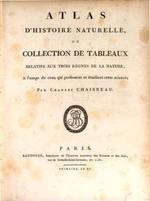 Atlas d'histoire naturelle