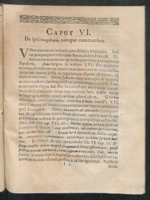 Caput VI. De ipsa [...] eamque comitantibus.