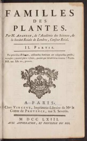 Familles des plantes; Bd. 2