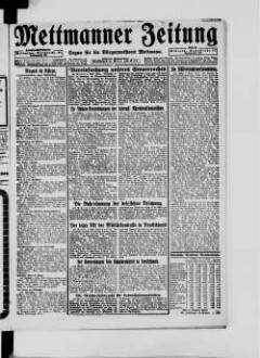 Mettmanner Zeitung. 1919-1940