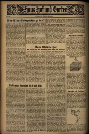 Vierte Ausgabe vom Sonntag, den 14. Juni 1936.