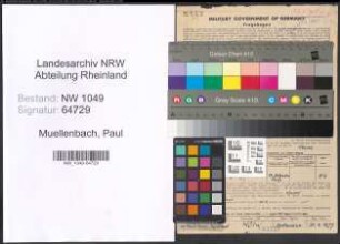 Entnazifizierung Paul Muellenbach , geb. 14.04.1903 (Konditor)