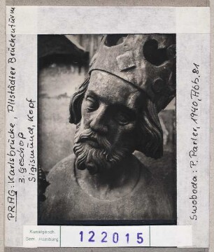 Prag: Karlsbrücke, Altstädter Brückenturm, 3. Geschoss, Sigismund, Kopf