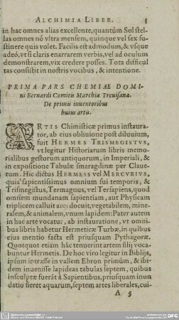 PRIMA PARS CHEMIAE DOMIni Bernardi Comitis Marchiae Treuisana. De primis inuentoribus huius artis.